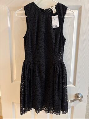H&M Black Lace Sleeveless Mini Dress